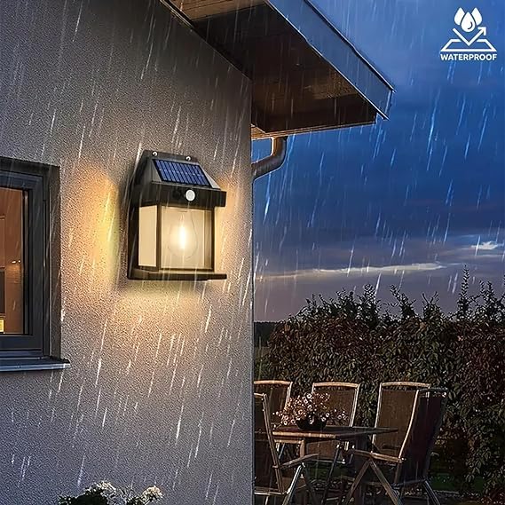 Solar Outdoor Wall Light – Waterproof LED Motion Sensor Porch Lamp & Vintage Garden Sconce for Home Exterior