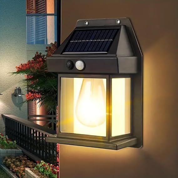 Solar Outdoor Wall Light – Waterproof LED Motion Sensor Porch Lamp & Vintage Garden Sconce for Home Exterior