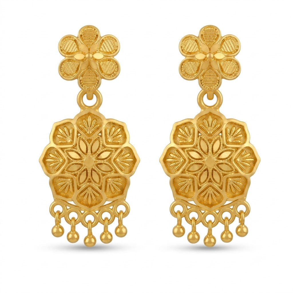 Traditional Gold-Plated Artificial Earrings Combo Set (Pack of 3 Pairs)