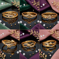 Royal American Diamond & Heart Gold-Plated Rings Combo (Pack of 6)
