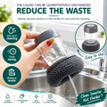 2-in-1 Soap Dispensing Steel Scrubber – Easy Clean Kitchen Dishwashing Brush