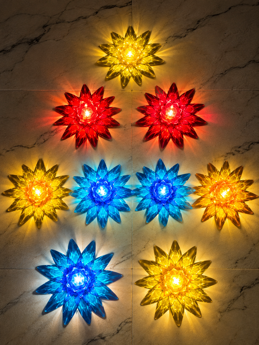 Lotus Crystal Diya – Beautiful Decorative Diya for Home & Festival Decor(Pack of 12)