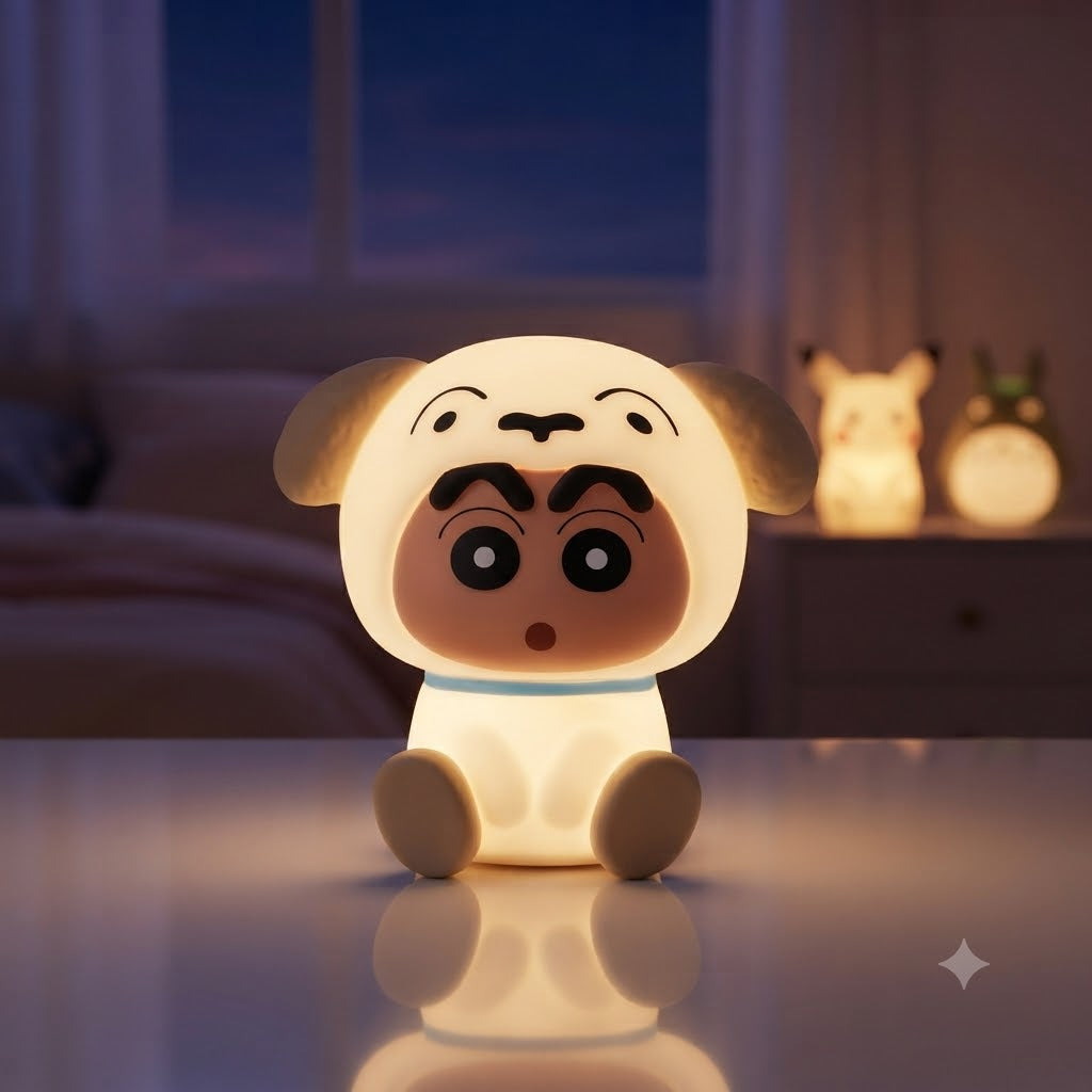 Cute Cartoon Character LED Silicone Night Light – Adorable Soft Touch Nursery Lamp & Bedside Decor for Kids