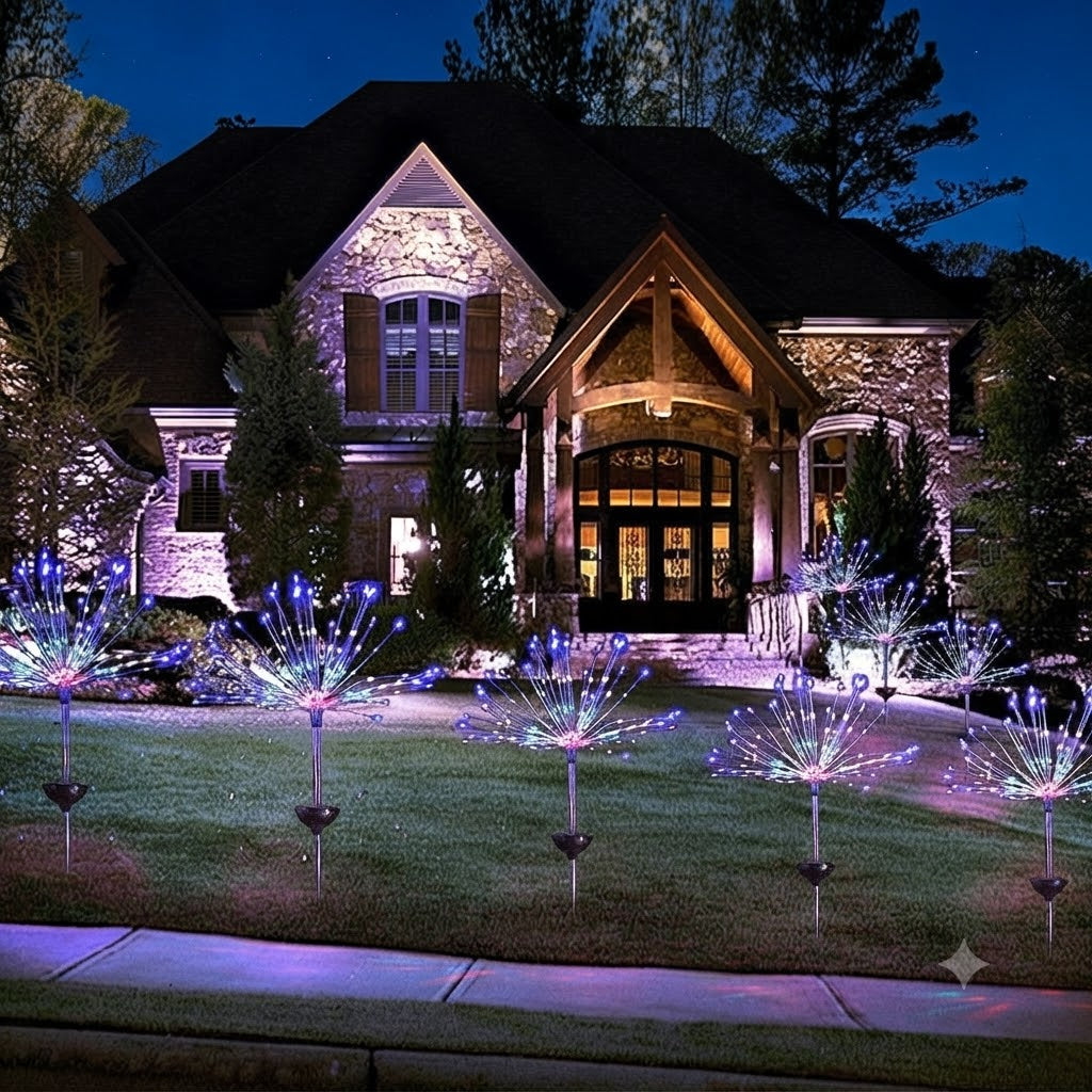 Outdoor Waterproof Solar Firework & Dandelion Garden Lights – Multi-Color LED Stake Pathway & Lawn Decor